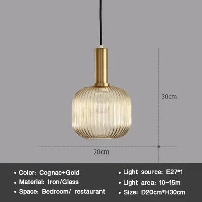 Striped Nordic Vintage Colorful Glass Chandelier