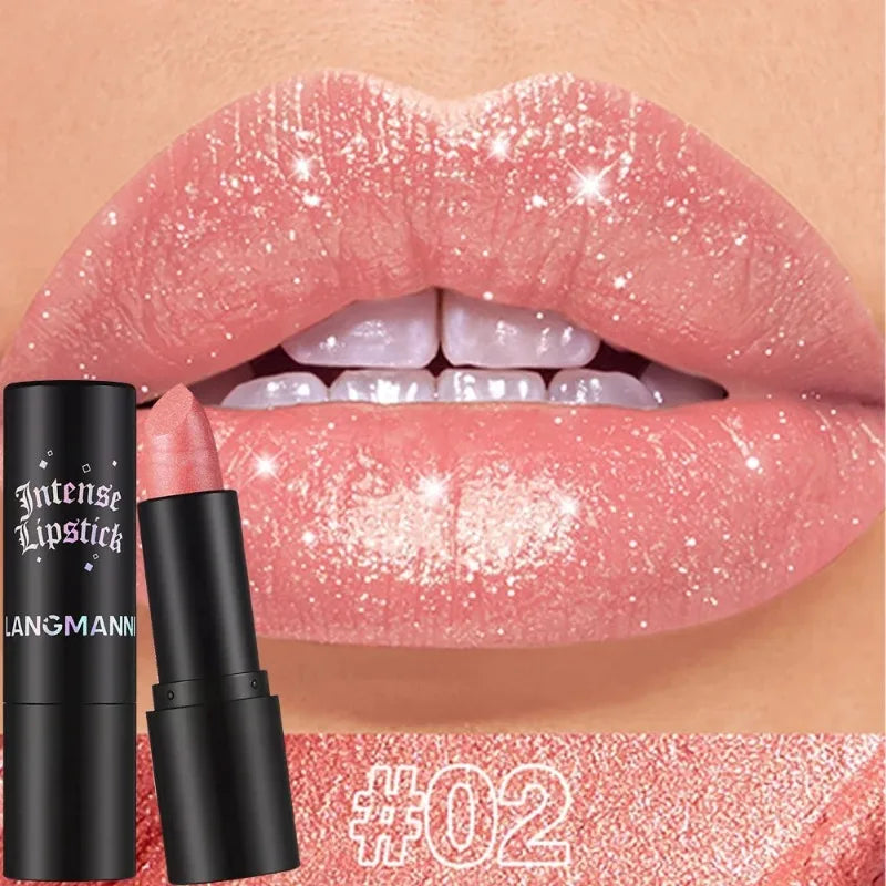 Nude Gray Metallic Lipstick Glitter Diamond
