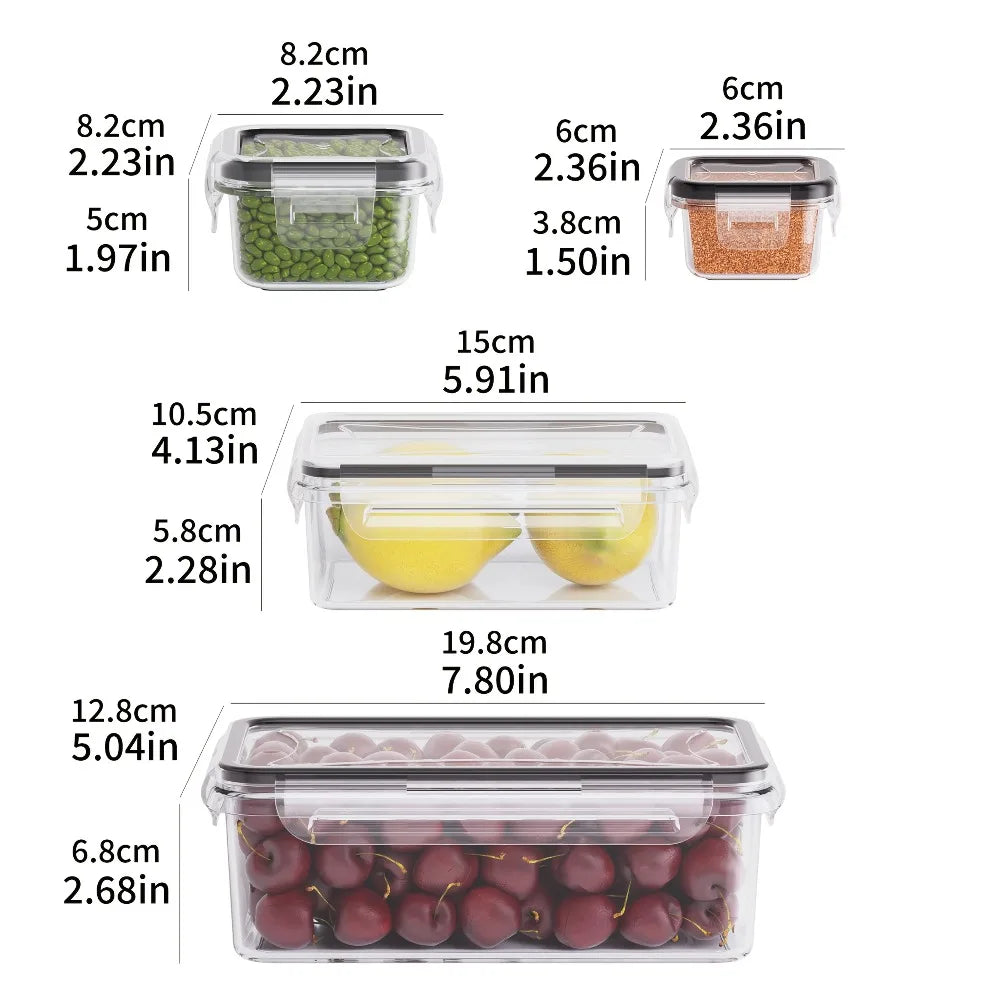 8-PC BPA-Free Airtight Food Containers