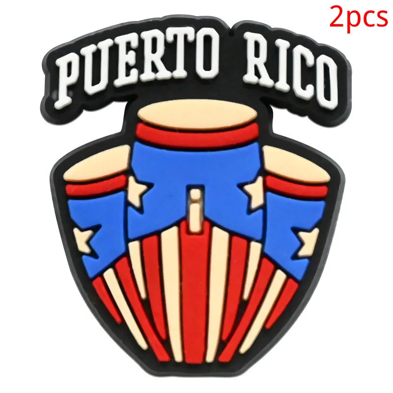 Puerto Rico series PVC 2pcs shoe charms