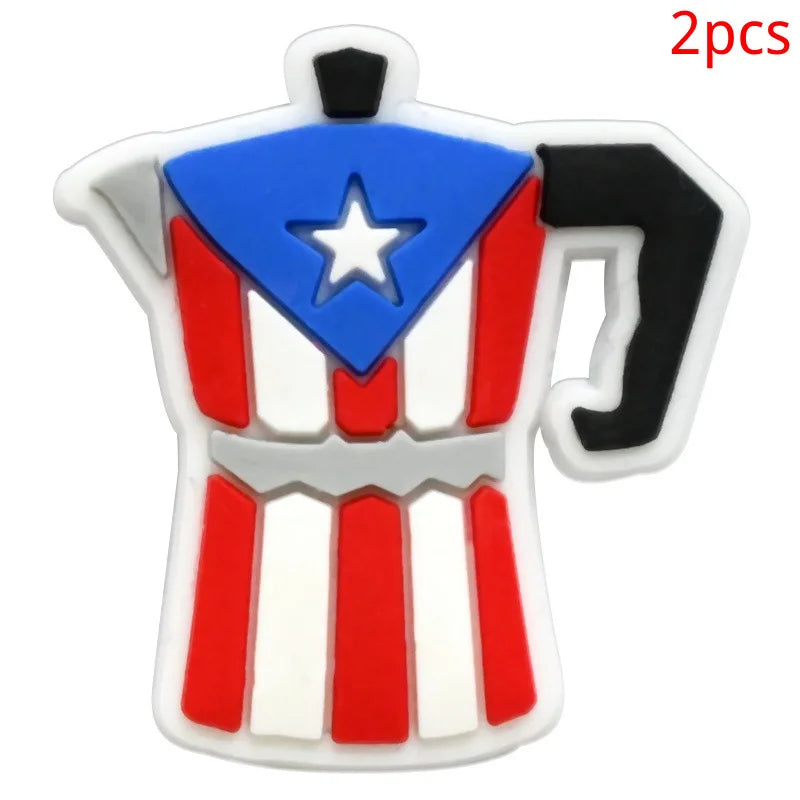 Puerto Rico series PVC 2pcs shoe charms