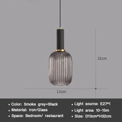 Striped Nordic Vintage Colorful Glass Chandelier