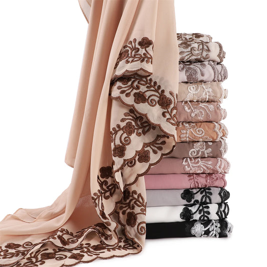 Embroidery Chiffon Scarf Hijab