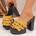 Mules platform Slip on sandals