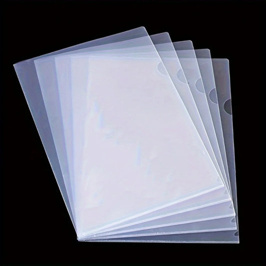 30 Pack PVC L-Shaped A4 Document Folders,