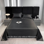 1pc Plain Satin Solid Color Bed Sheets