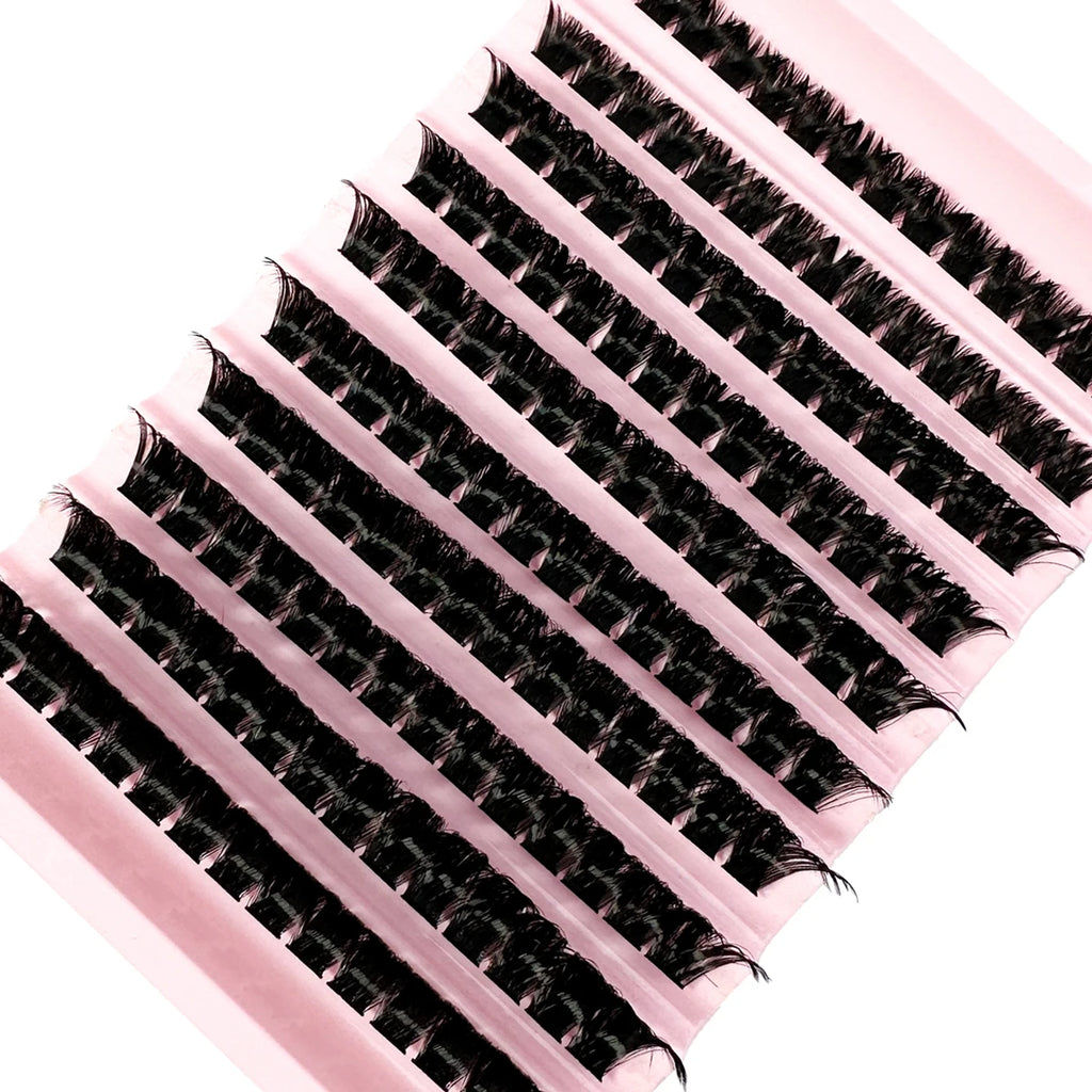 160D Individual Lash Extensions, 10 Rows Natural Faux Mink Cluster Lashes