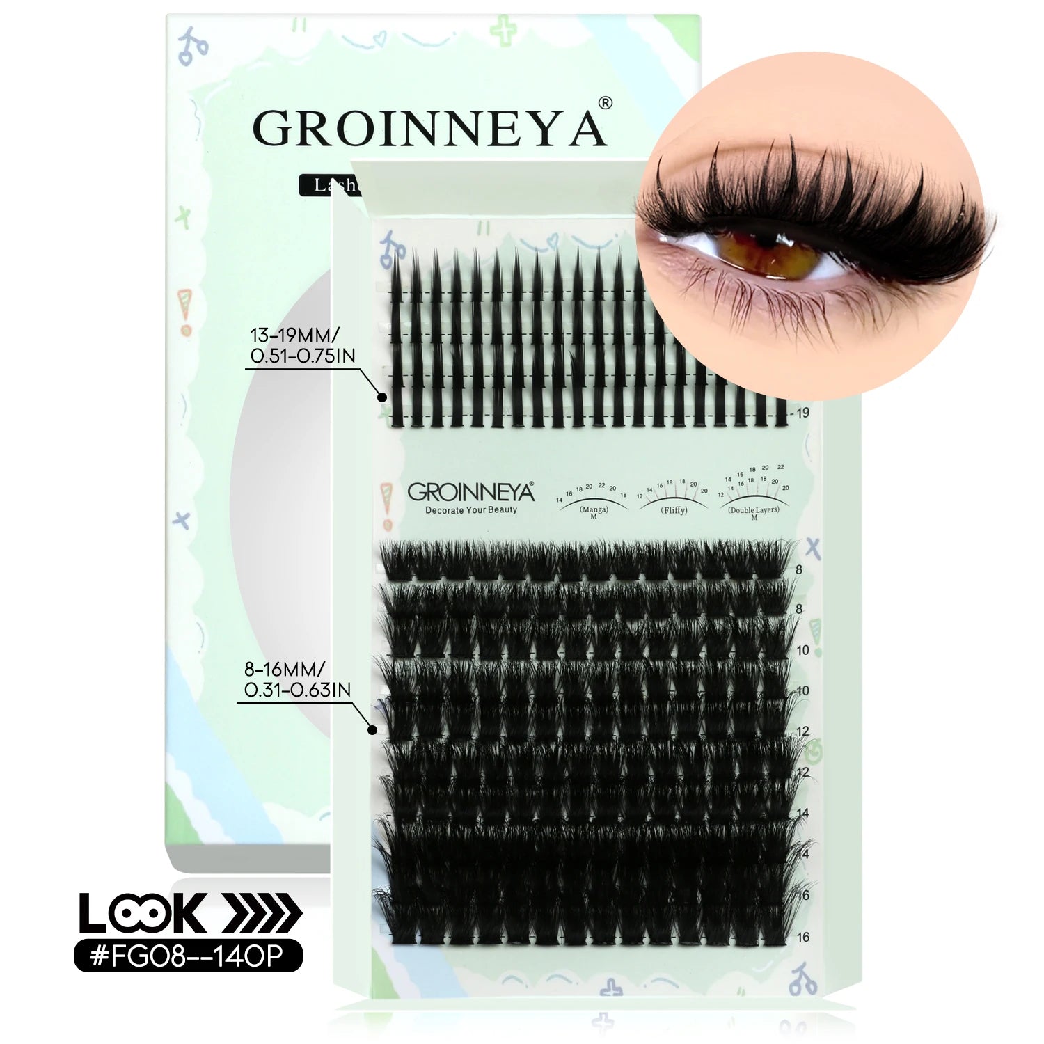GROINNEYA Lash Clusters Kit
