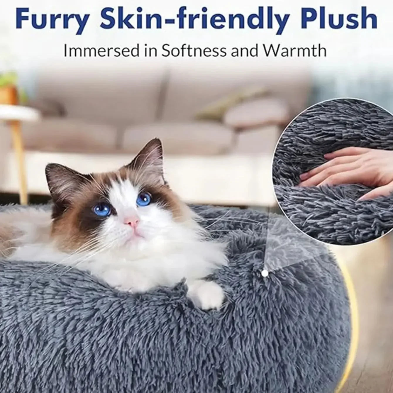 40-90cm 6 Sizes Round Pet Bed