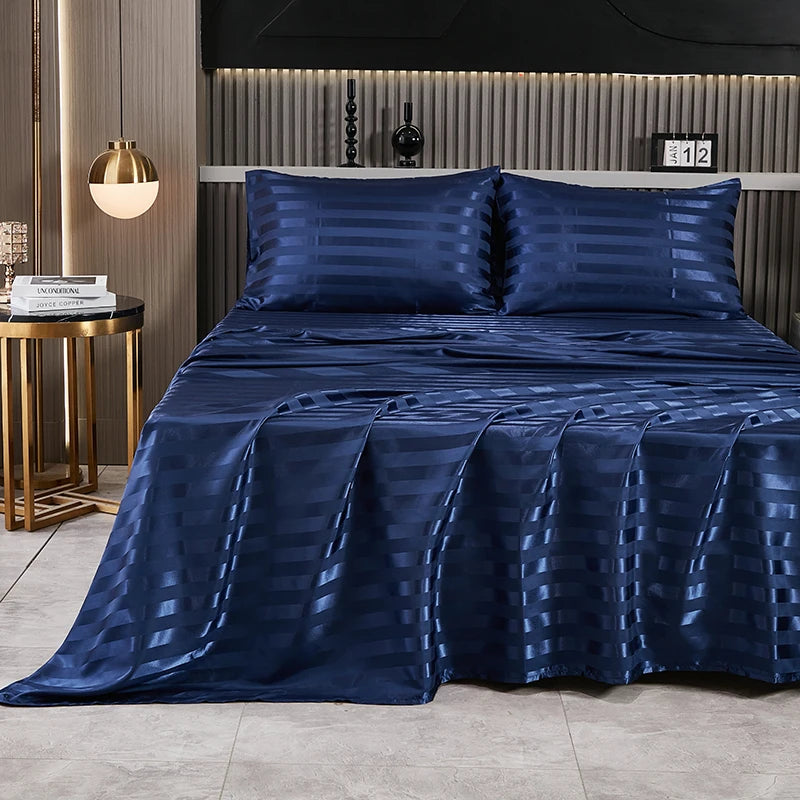 Simple Solid Color Silky Bed Sheet