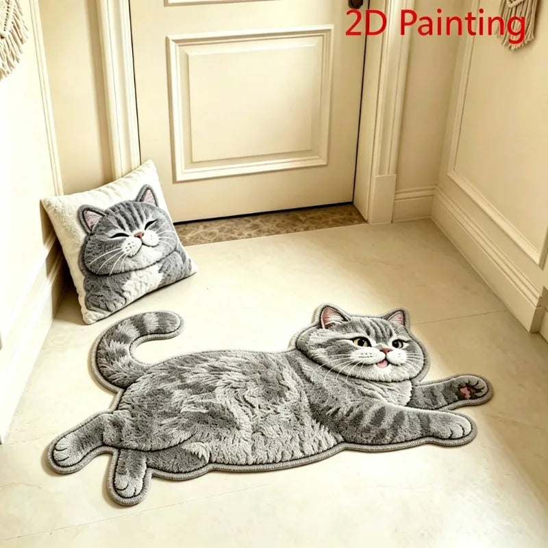 Creative Fun Cat-shaped Entryway Doormat