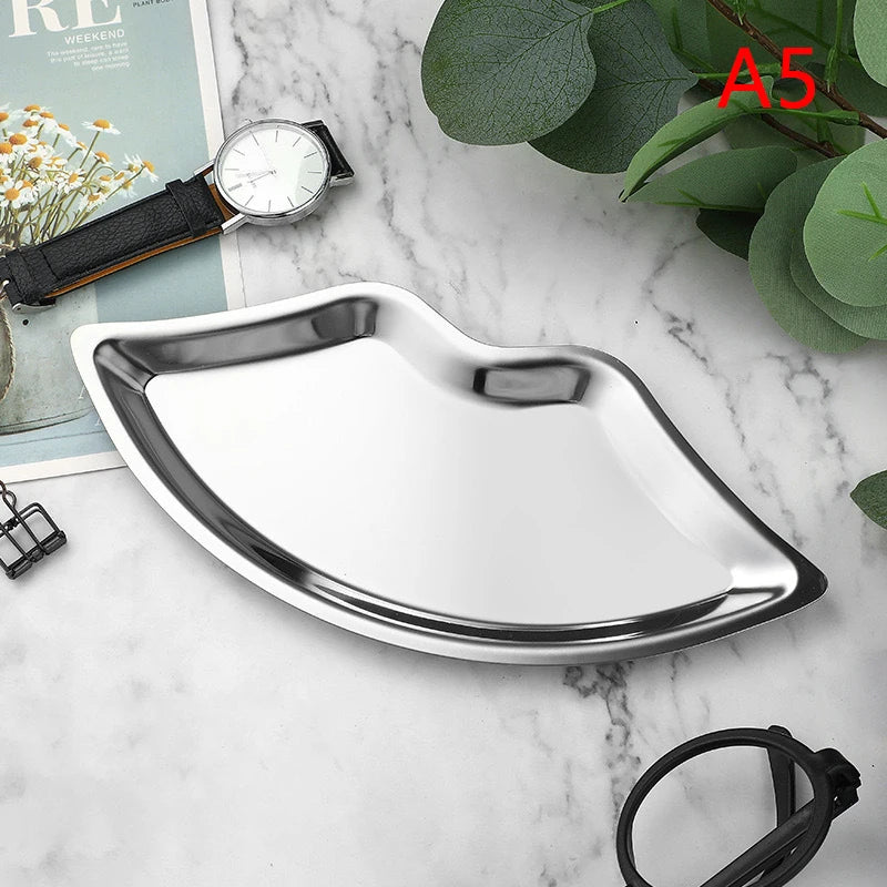Stainless Steel Lip Shaped Jewelry Tray