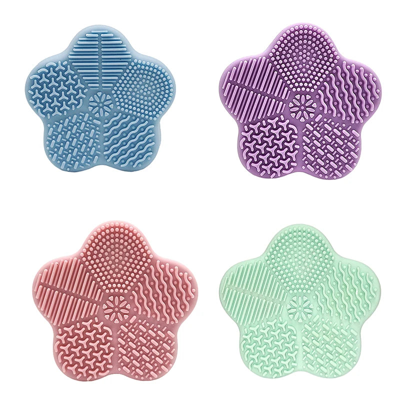 Silicon heart shaped makeup brush cleaner pads