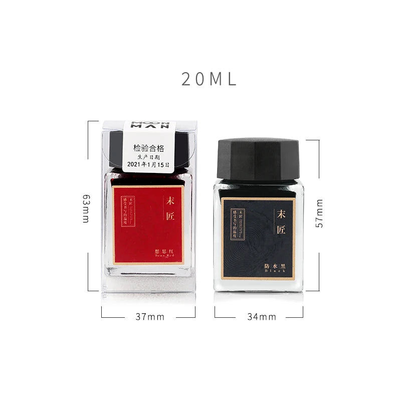 MAJOHN Waterproof 20ml Various Color Glass Bottled Ink