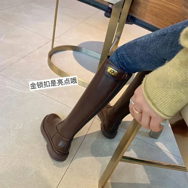 Genuine Leather Over-the-Knee High Boots