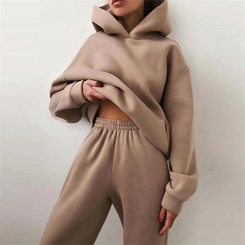 Women's Tracksuit Suit Autumn Fashion Warm Hoodie Sweatshirts