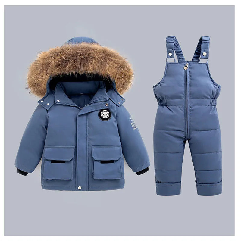 Jacket+Overalls Suit 2Pcs Duck Down Set