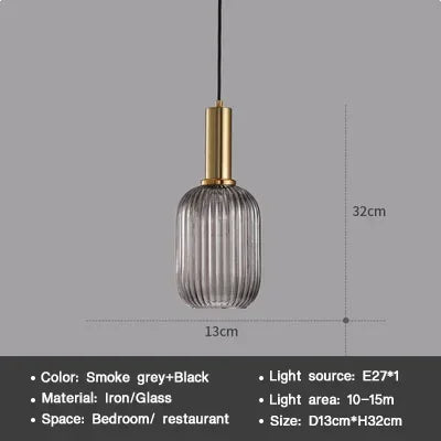Striped Nordic Vintage Colorful Glass Chandelier