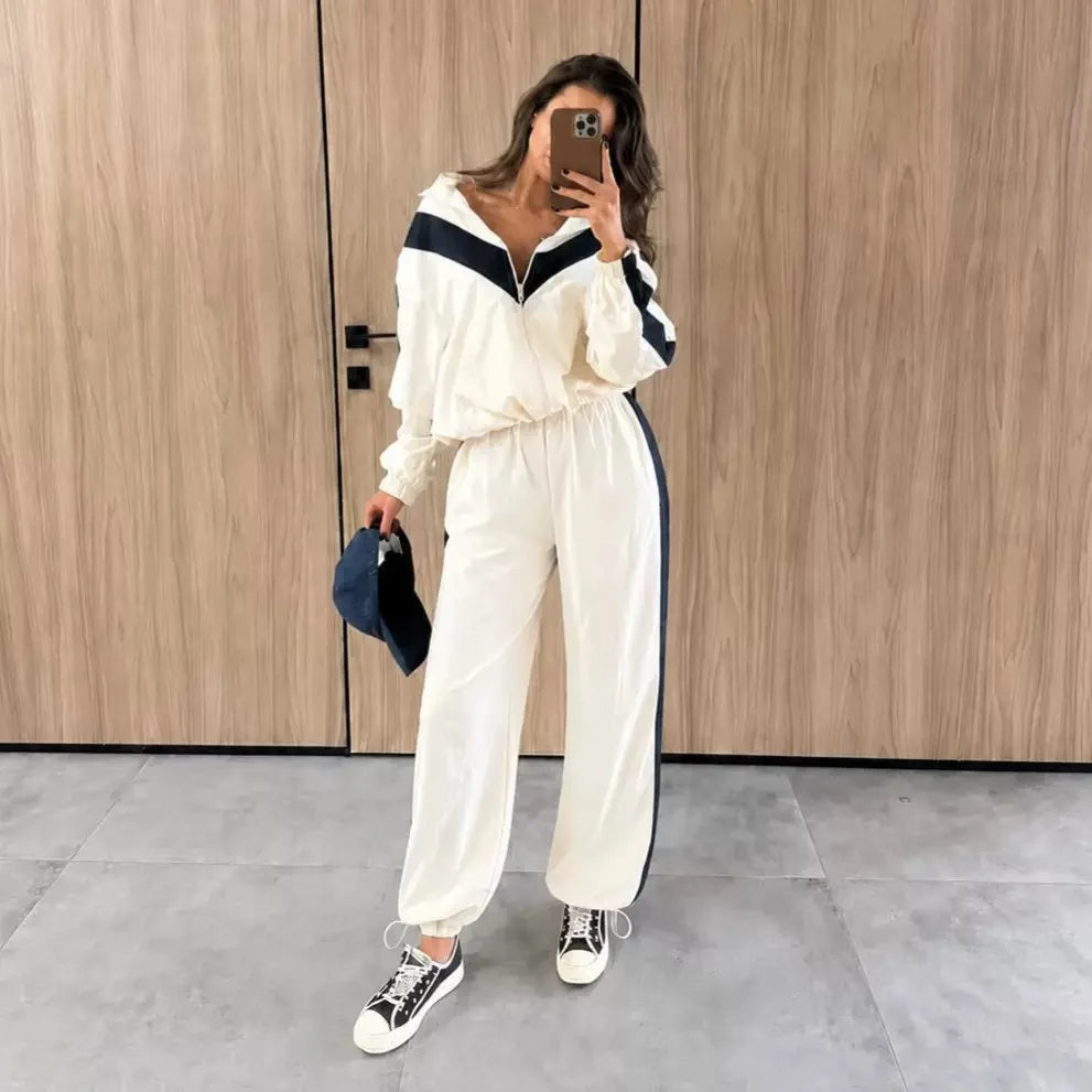 Elegant Contrast Jacket Shorts Suit