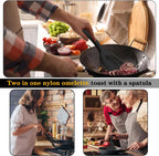 New 2 in 1 Grip Flip Spatula Tongs