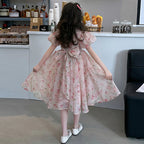 summer Elegant Flower Princess Dresses vestidos elegantes para mujer kids girls dress clothes vestido verano 12 14 enfant fille