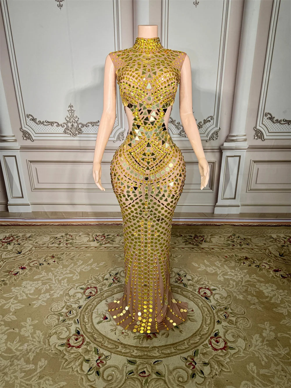 Elegant Rhinestone Sequin Long Dresses