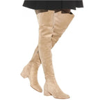 Over-the-knee Fashion Boots, Round Head Mid-heel