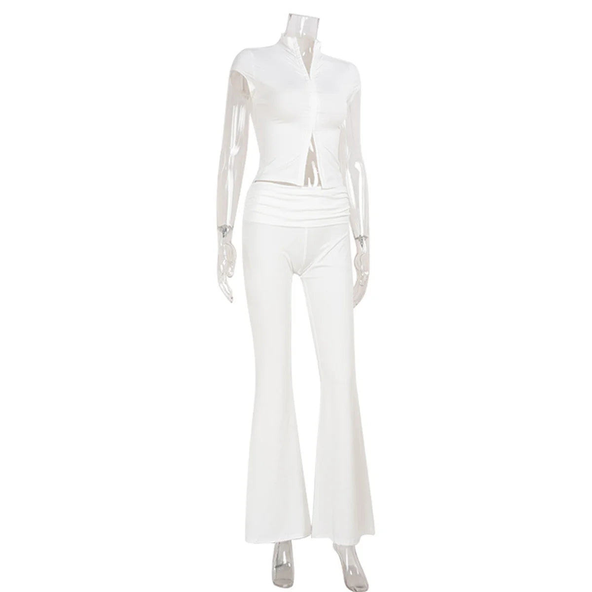 Women Fashion Sexy Short Sleeves Suit Casual Sheath Hollow Out 2 Pieces