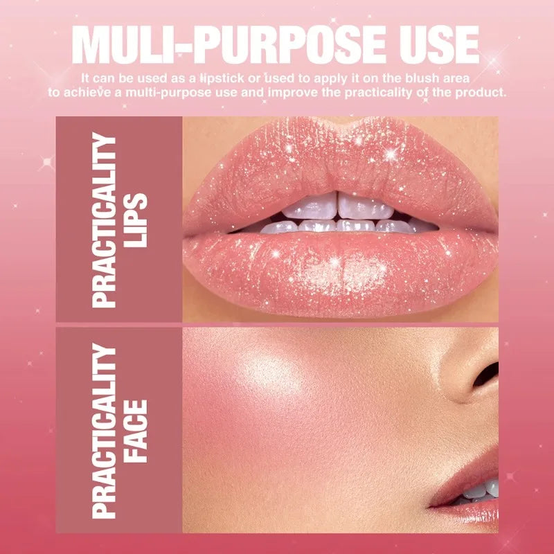 Nude Gray Metallic Lipstick Glitter Diamond