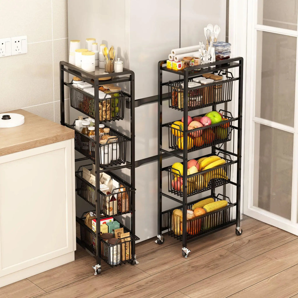2Pcs Pull Out  Carbon Steel Slide Out Drawers