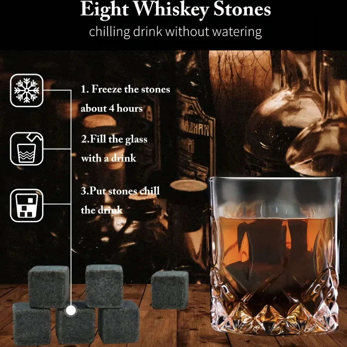 Fathers Day Gifts Whiskey Ice Stone Box