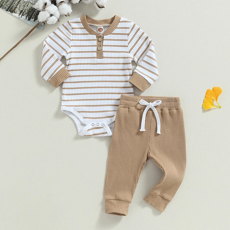 Newborn Baby Boys Knitted Long Sleeve Romper Cotton Infant Outfits
