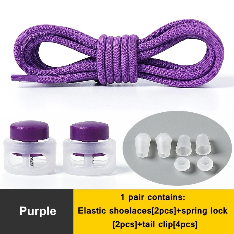 1 Pair Lazy Laces Elastic Snap Lock Shoelaces