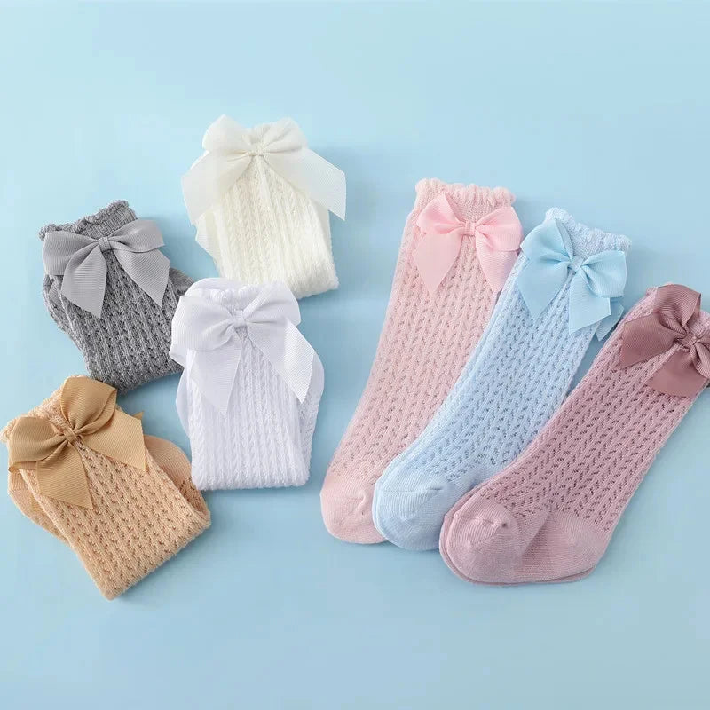 0-24Month Baby Girl Socks Toddler Bow Cotton Mesh Lace