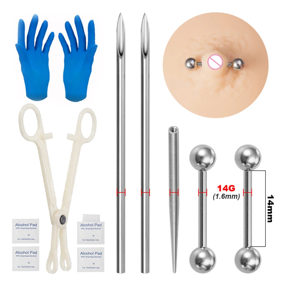 Body Piercing Kit Surgical Steel