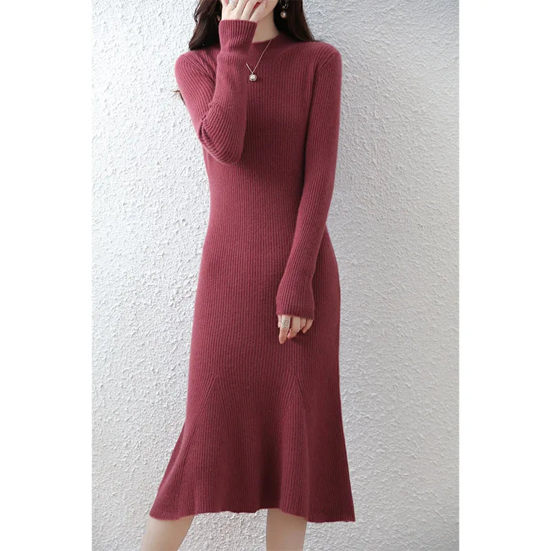 Cashmere Sweater Women's Knitted Dresses