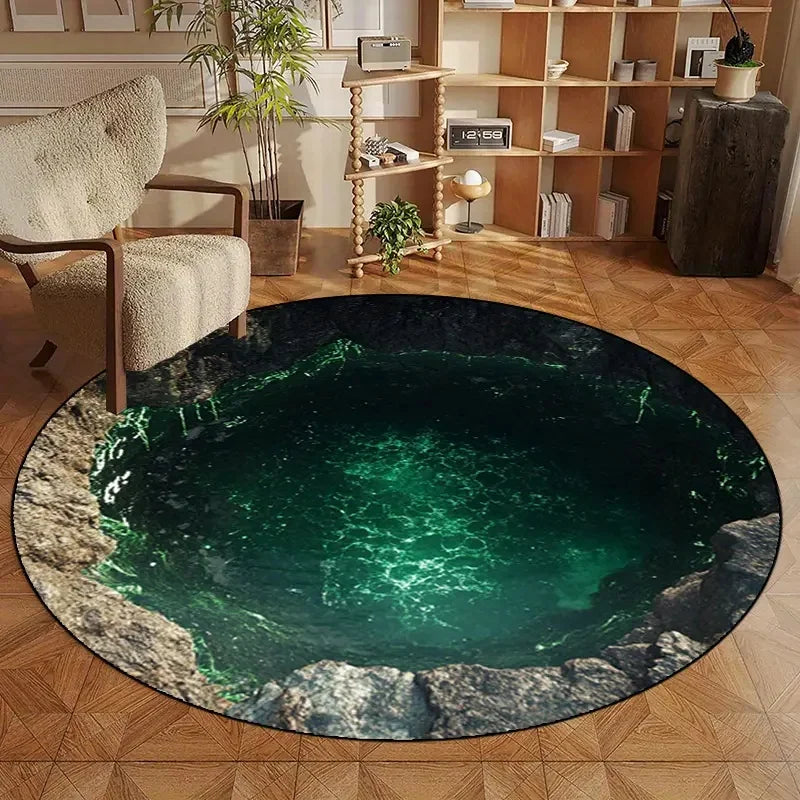 Round Rug– Deep Pit Trap Print Floor Mat