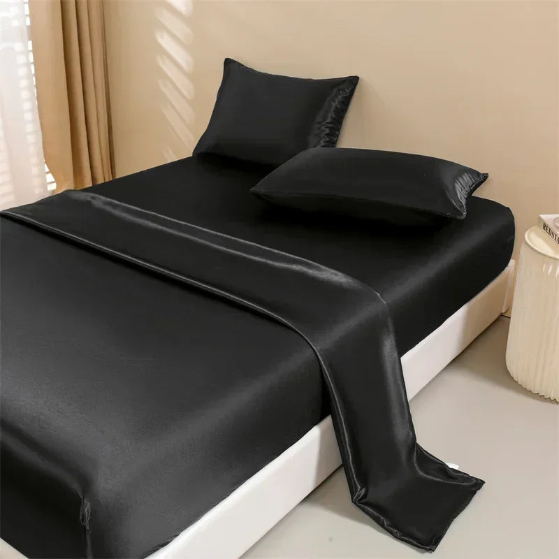 4 Pcs Satin Bed Sheets