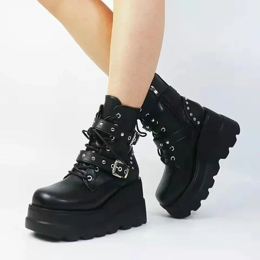 Pu Leather Ankle Booties
