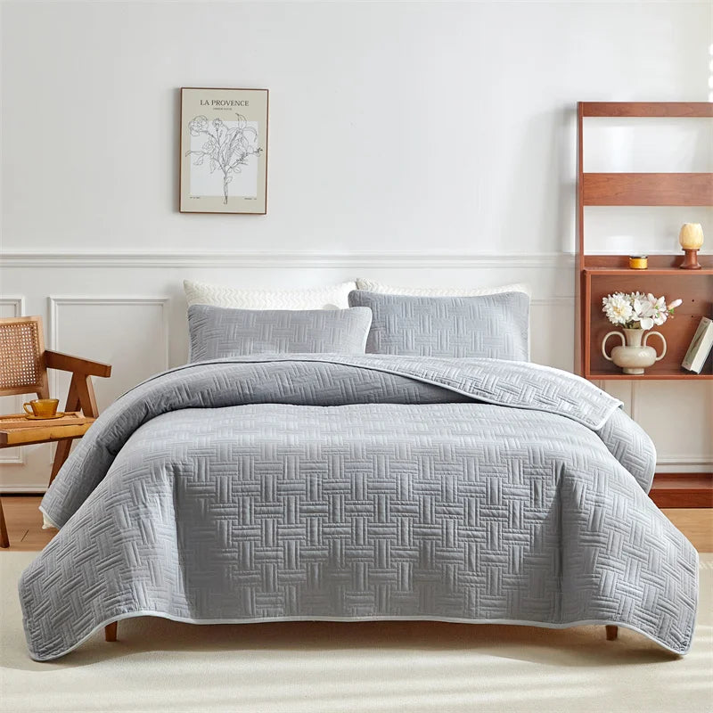 3pcs set, Quilted Cotton Bedspread
