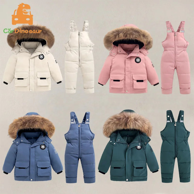 Jacket+Overalls Suit 2Pcs Duck Down Set