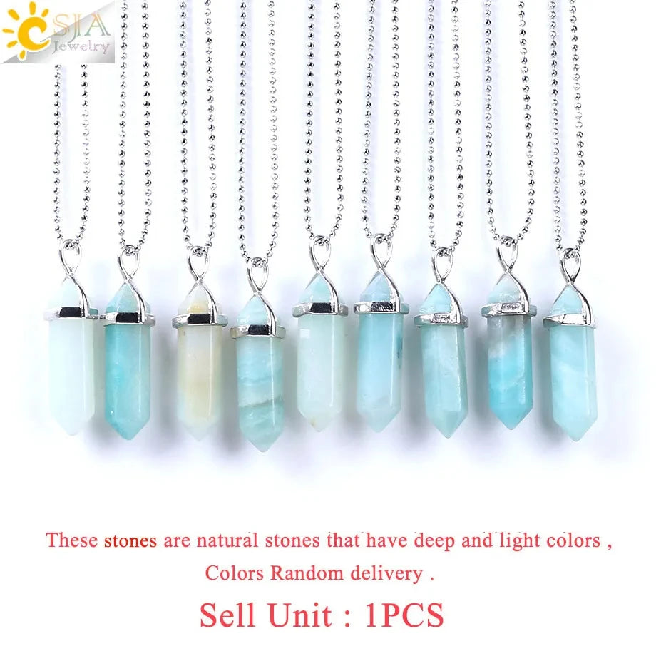 Hexagonal Bullet Crystal Necklaces
