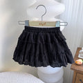 Summer Elastic Waist Layered Girls Short Skirt