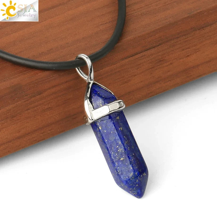 Hexagonal Bullet Crystal Necklaces