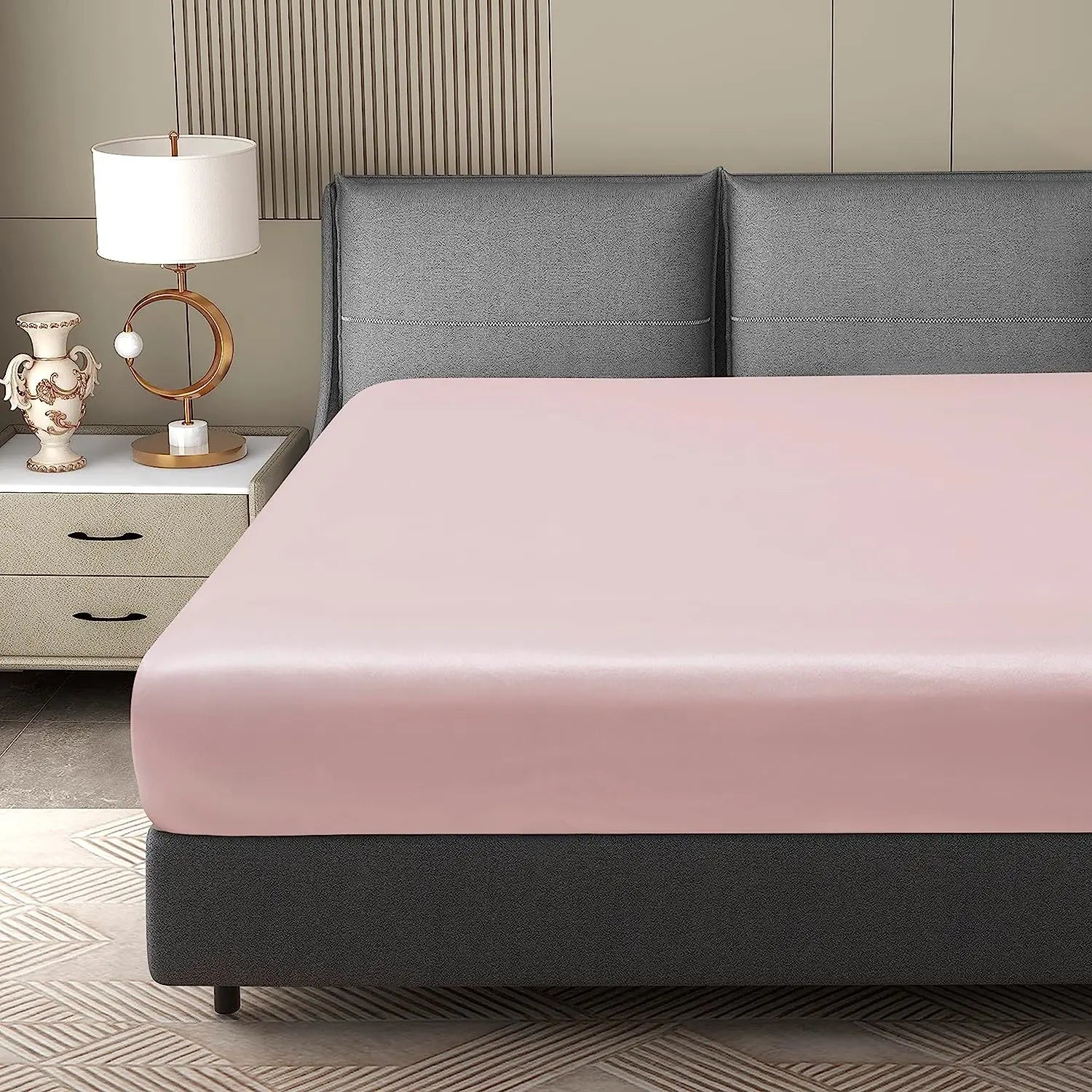 1 Piece Satin Fitted Sheet