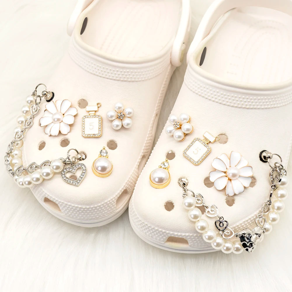 1/5pcs Girls Shoe Charms Designer Pearls
