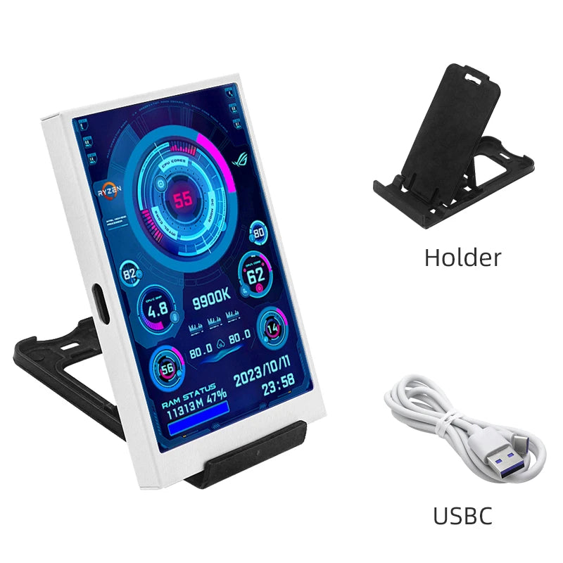 CPU RAM GPU HDD Monitor 320*480 IPS LCD ISB Display TURZX Software NO AIDA64