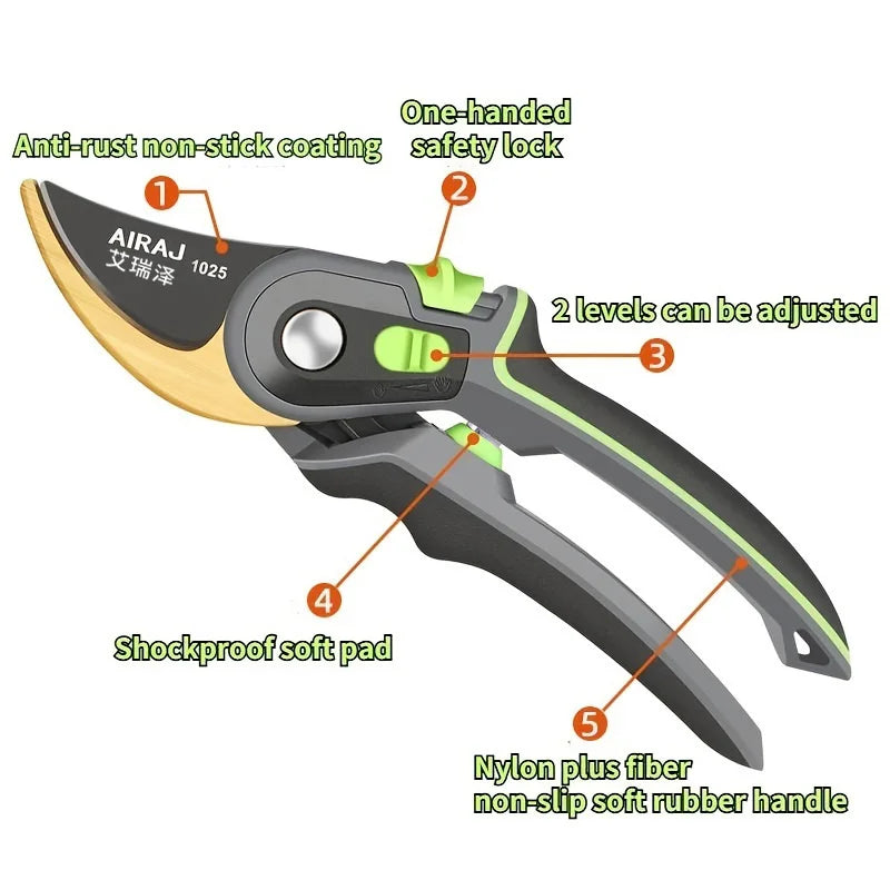 AIRAJ Industrial Grade Pruning Shears