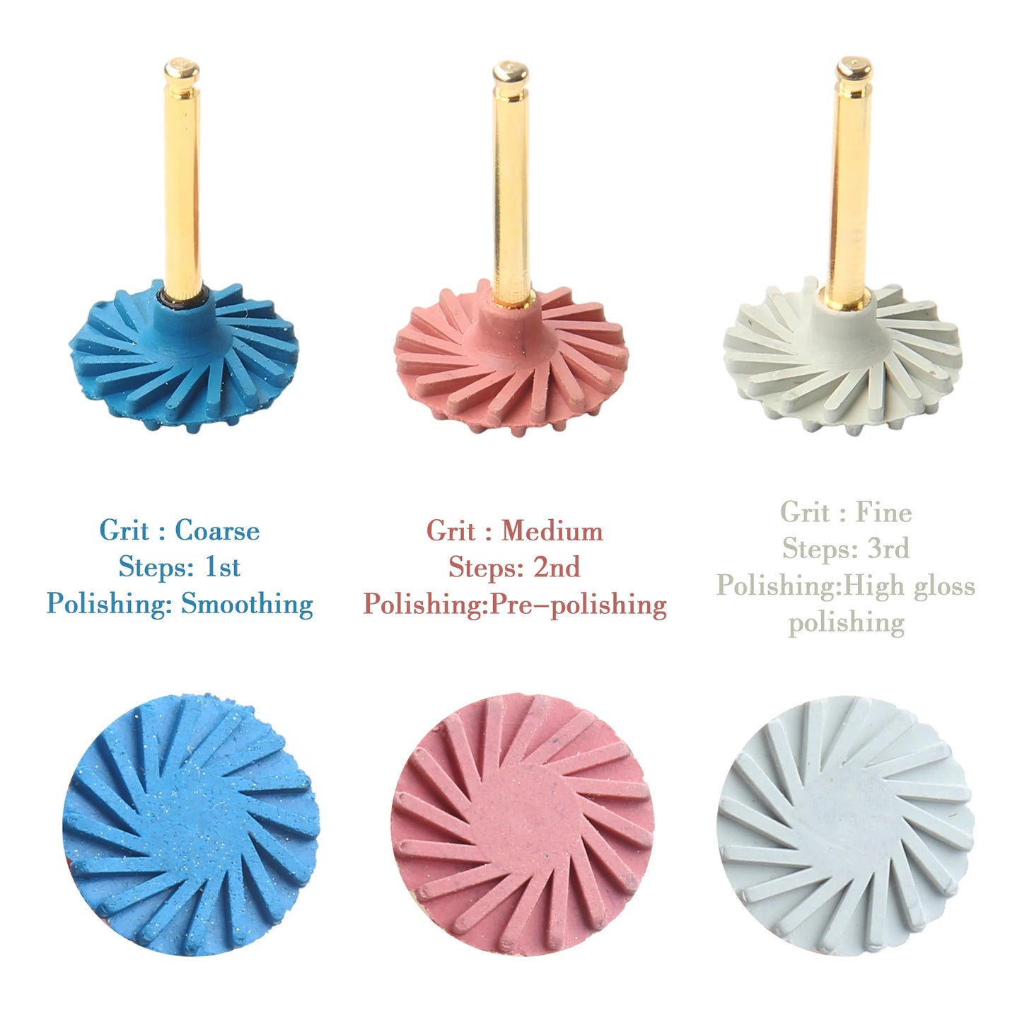 6Pcs/Set Dental Rubber Polisher Composite Resin