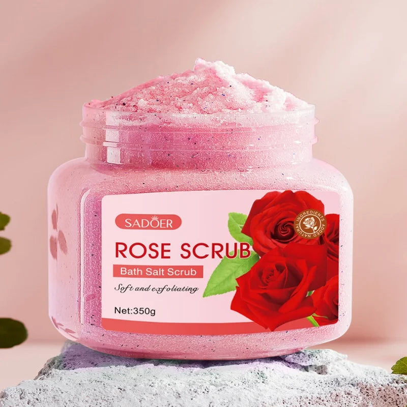 350g Rose Scrub, Rich in Walnut Shell Powder